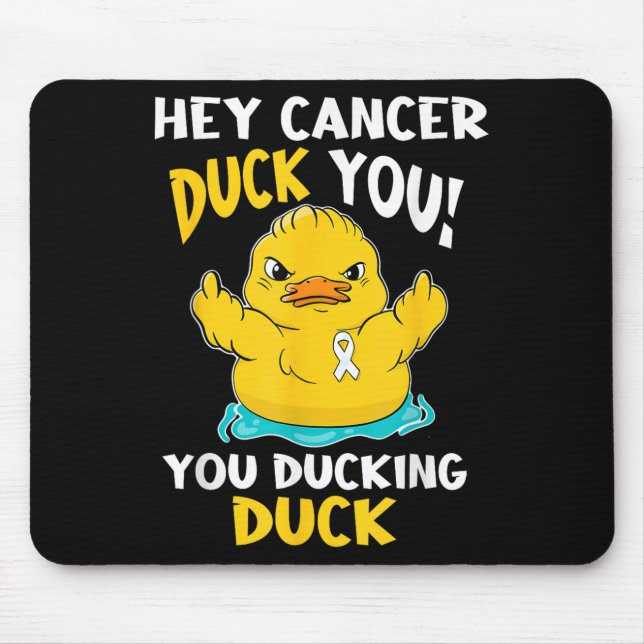Lung Cancer Warrior Duck Design Together  Mouse Pad (Front)