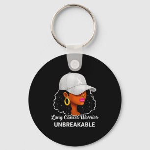 Lung Cancer Warrior Unbreakable Black Women Awaren Keychain