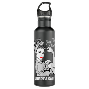 Lung Cancer Warrior Unbreakable T Shirt Awareness  710 Ml Water Bottle