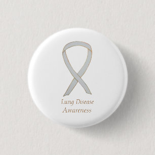 Lung Disease Awareness White Ribbon Art Pin