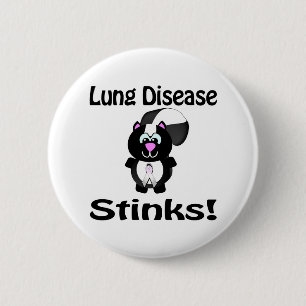 Lung Disease Stinks Skunk Awareness Design 2 Inch Round Button