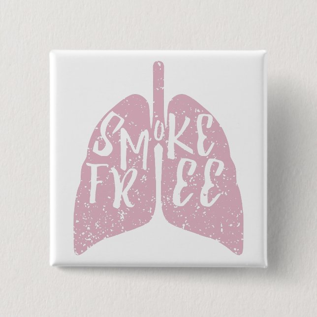 Lung Health Smoke Free 2 Inch Square Button (Front)
