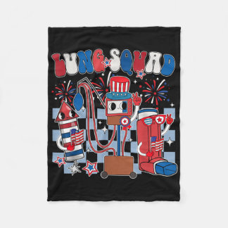 Lung Squad Independence Day Patriotic Lung Therapi Fleece Blanket