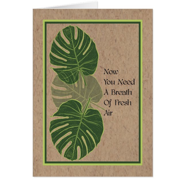 Lung Transplant Surgery Get Well Card with Leaves (Front)