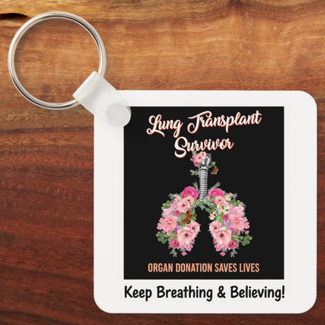 Lung Transplant Survivor Keychain (Front)