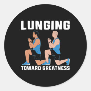 Lunge Exercise Bodybuilding Fitness Workout Gym 1 Classic Round Sticker