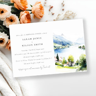Lungern Switzerland Landscape Rehearsal Dinner Invitation