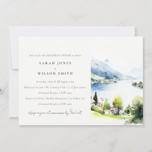 Lungern Switzerland Landscape Rehearsal Dinner Invitation