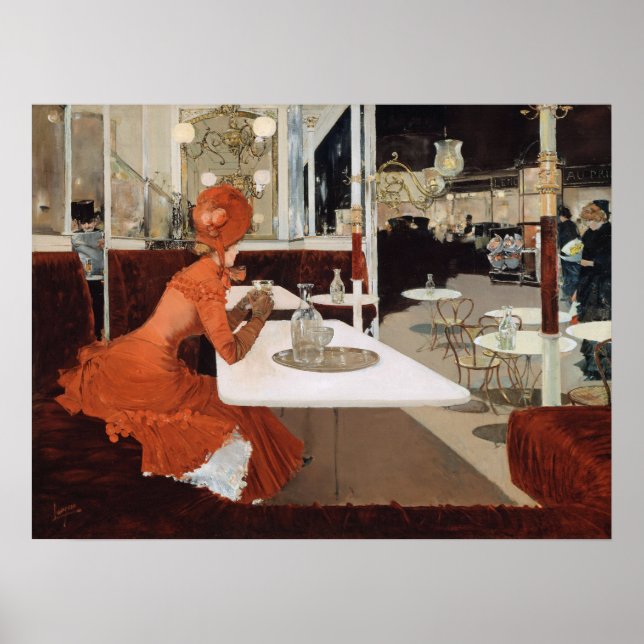 Lungren In The Cafe Painting Poster (Front)