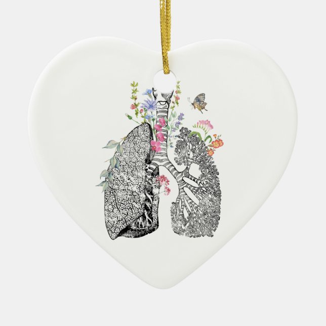 Lungs Art Ceramic Ornament (Front)