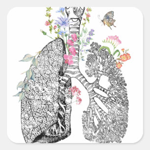 Lungs Art Square Sticker