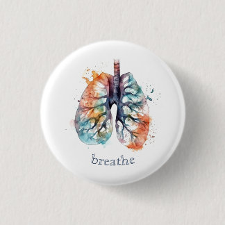 Lungs, breathe like a tree, customizable 1 inch round button