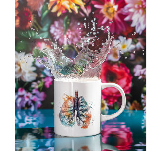 Lungs, breathing like a tree customizable coffee mug