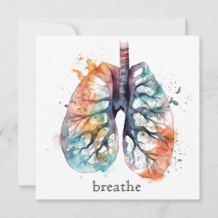 Lungs, breathing like a tree customizable holiday card
