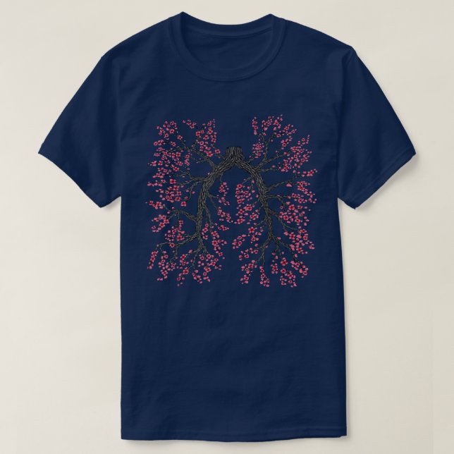 Lungs from sakura blossom tree  T-Shirt (Design Front)