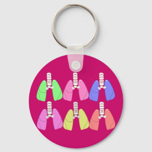 Lungs Multi Coloured--Respiratory Therapist Design Keychain