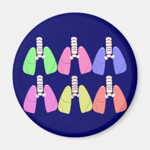 Lungs Multi Coloured--Respiratory Therapist Design Magnet