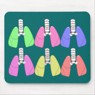 Lungs Multi Coloured--Respiratory Therapist Design Mouse Pad
