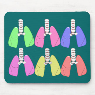 Lungs Multi Coloured--Respiratory Therapist Design Mouse Pad