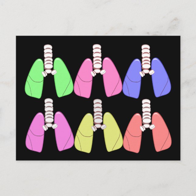 Lungs Multi Coloured--Respiratory Therapist Design Postcard (Front)