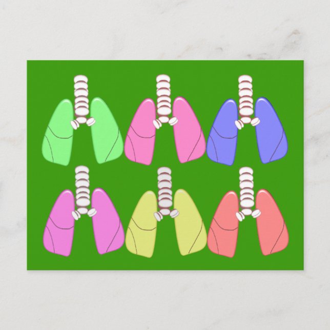 Lungs Multi Coloured--Respiratory Therapist Design Postcard (Front)