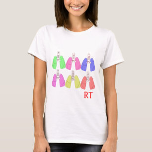 Lungs Multi Coloured--Respiratory Therapist Design T-Shirt