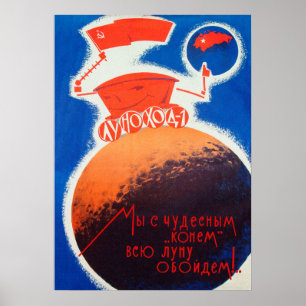 Lunokhod, URSS, 1973 — affiche de l'espace vintage