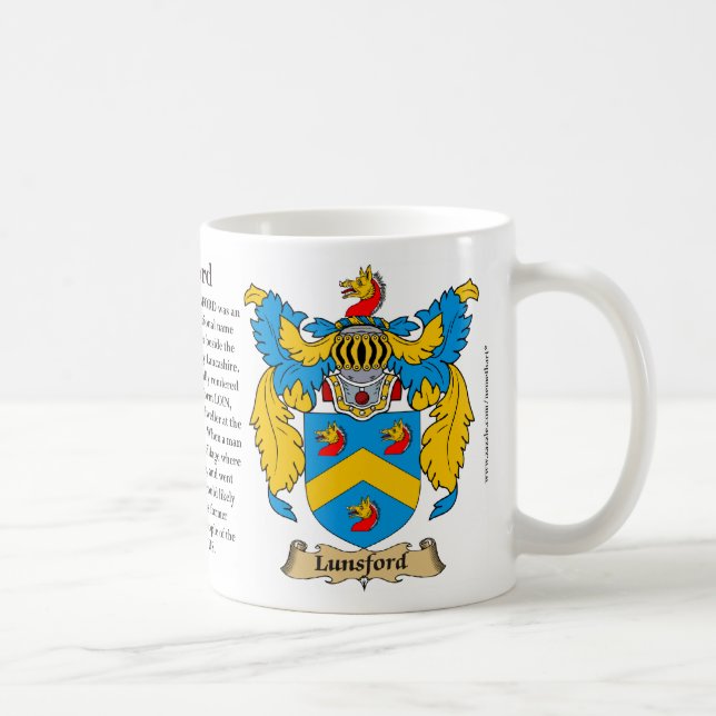 Lunsford Family Coat of Arms Coffee Mug (Right)
