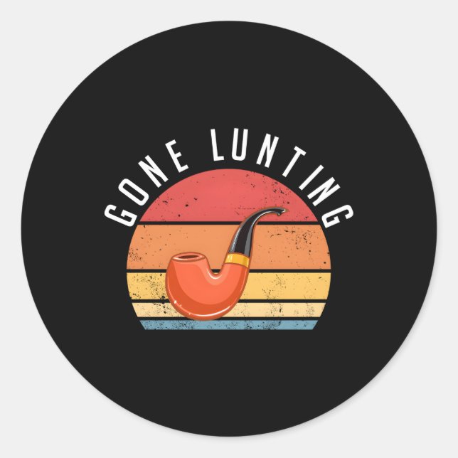 Lunting Pipe Smoking Hobby Tobacco Pipe Smoker Classic Round Sticker (Front)