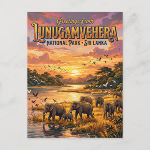 Lunugamvehera National Park Sri Lanka Postcard