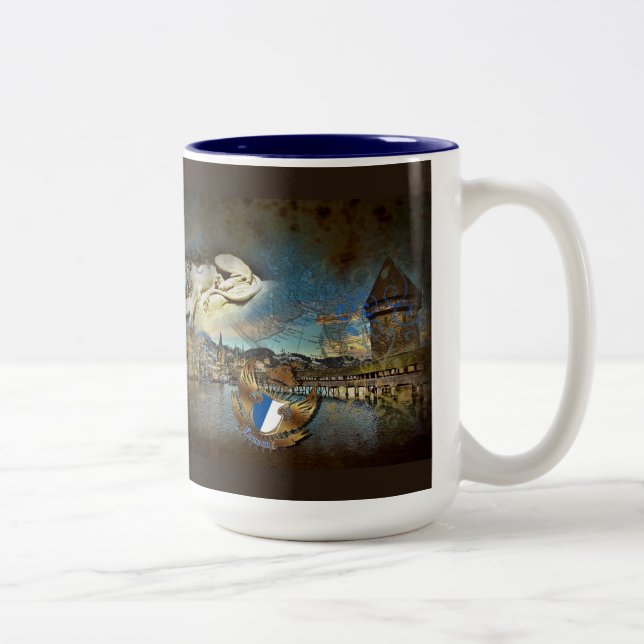 LUNZERN Grunge Vintage - Café-, Thé Mug (Droit)
