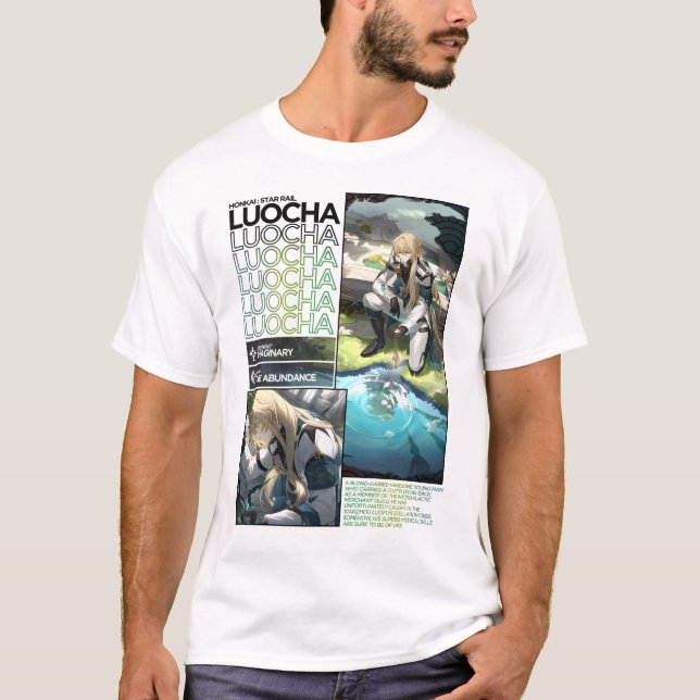 Luocha Character Info - Honkai Star Rail T-Shirt (Front)