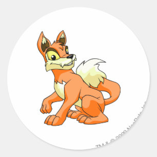 Lupe Orange Classic Round Sticker