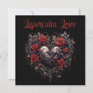 Lupercalia Black Thorns & Roses Heart Valentine's Holiday Card