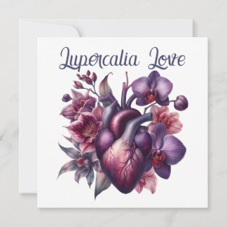 Lupercalia Love Gothic Anatomical Heart Flowers Holiday Card