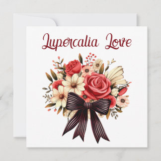 Lupercalia Vintage Gothic Retro Bouquet Valentine Holiday Card