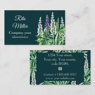 Lupin flower business card