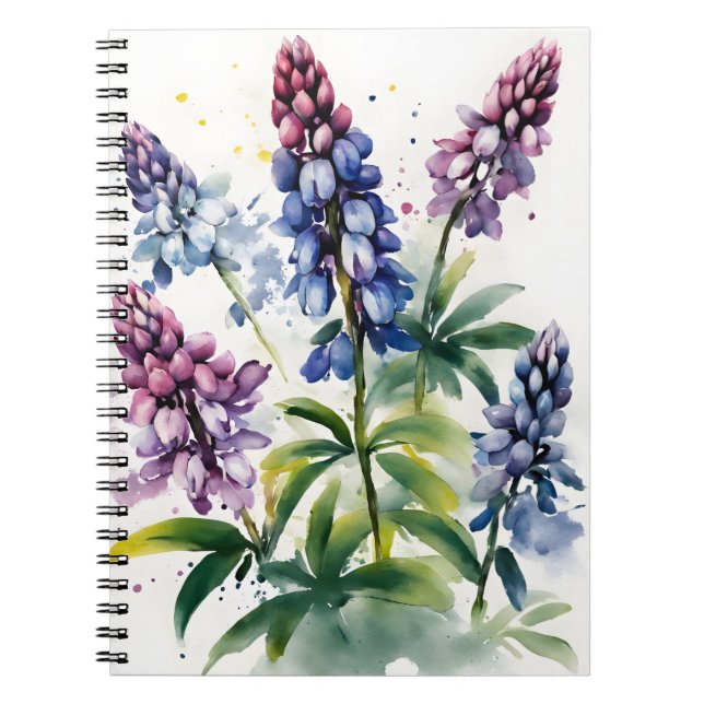 Lupin - Watercolor flowers Notebook (Front)