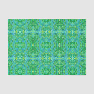 Lupine Flowers Bohemian Arabesque Pattern Green Ti Tissue Paper