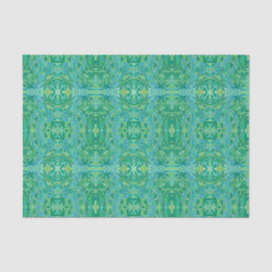 Lupine Flowers Bohemian Arabesque Pattern Green Tissue Paper
