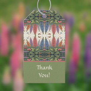 Lupine Flowers n Butterflies Vintage Floral Gift Tags