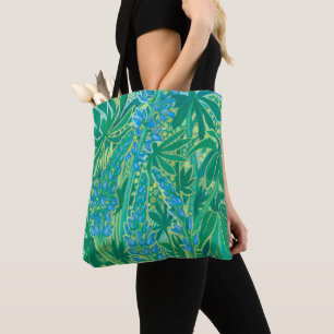 Lupine Flowers, Summer Wildflowers Floral Painting Tote Bag