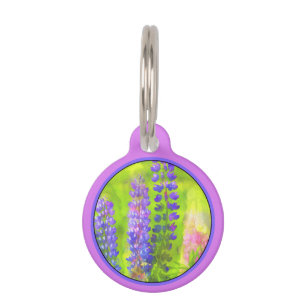 Lupine Painting - Original Flower Art Pet Tag