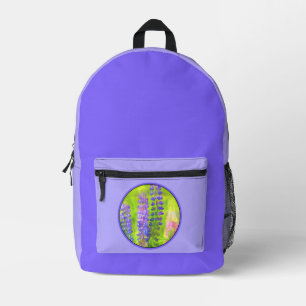 Lupine Painting - Original Flower Art Printed Backpack