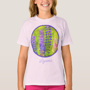 Lupine Painting - Original Flower Art T-Shirt