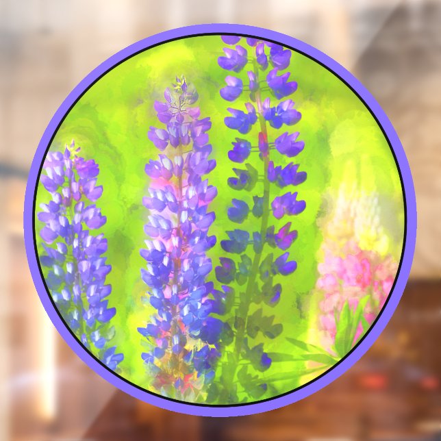 Lupine Painting - Original Flower Art Window Cling (Sheet 2)