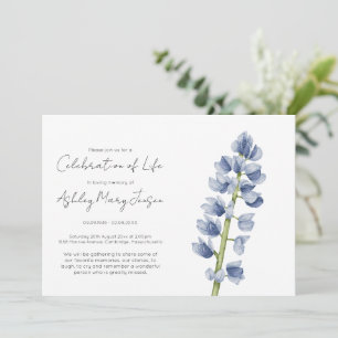 Lupine   Simple Celebration of Life Funeral Invitation