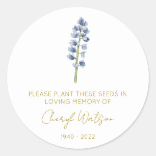 Lupine Simple Memorial Seed Packet Classic Round Sticker