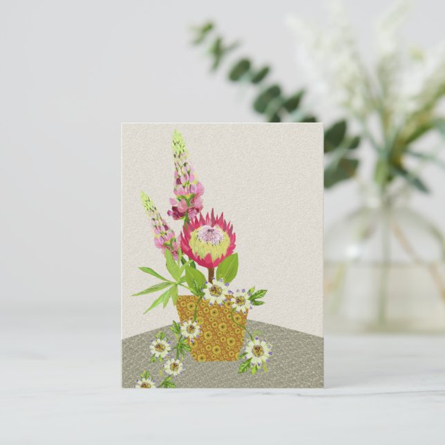 Lupinus, Fleur de Passion et Carte Postale Protea (Debout devant)