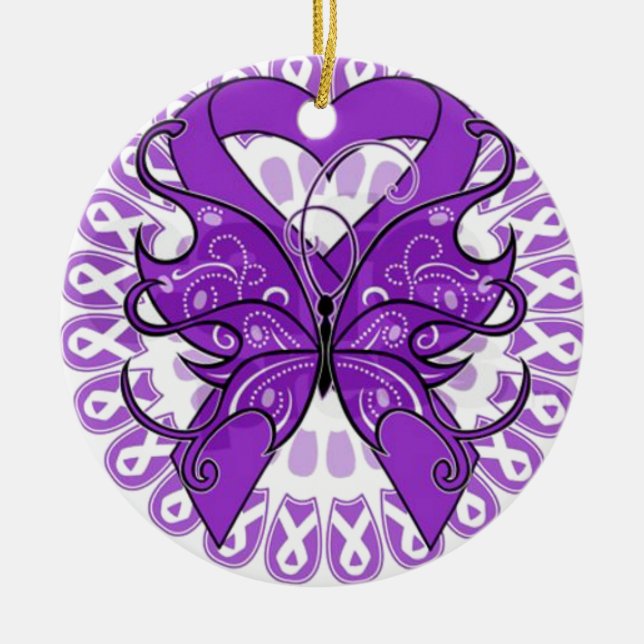 Lupus Awareness Ceramic Ornament (Front)